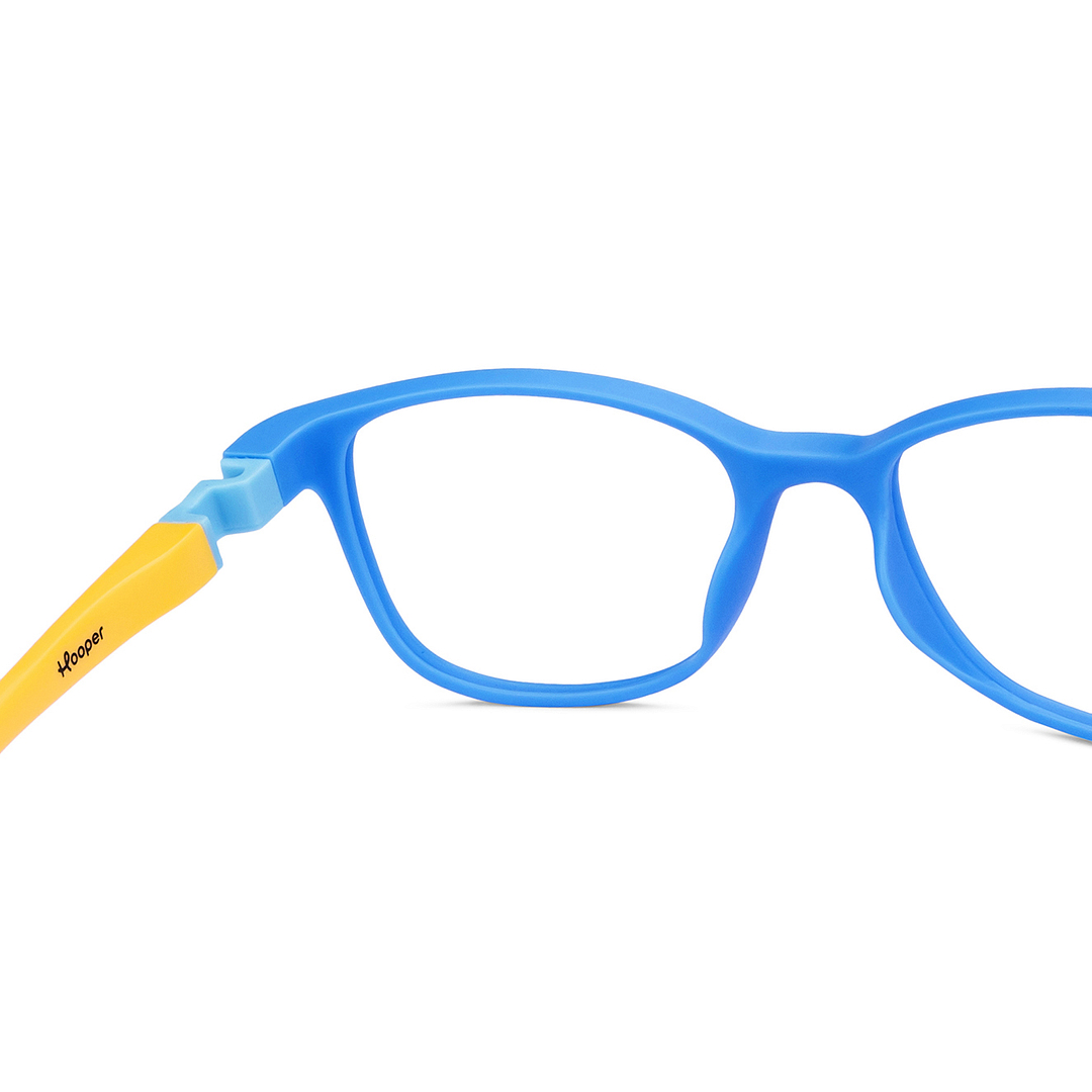 Hooper Screen Glasses Kids Glasses: Sky Blue Pink Full Rim Rectangle Kids 5-8 yrs Computer Glasses Digi Hooper HP D10004M-C2 right side