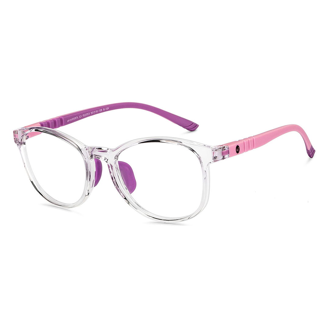 Hooper Screen Glasses Kids Glasses: Purple Black Red Full Rim Round Kids 8-12 yrs Computer Glasses Digi Hooper HP D10097L-C1 right side