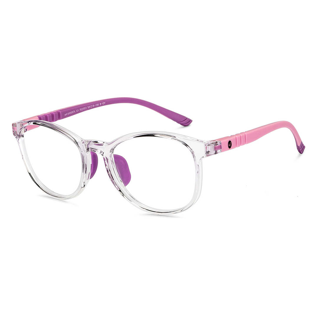 Hooper Screen Glasses Kids Glasses: Purple Black Red Full Rim Round Kids 8-12 yrs Computer Glasses Digi Hooper HP D10097L-C1 right side