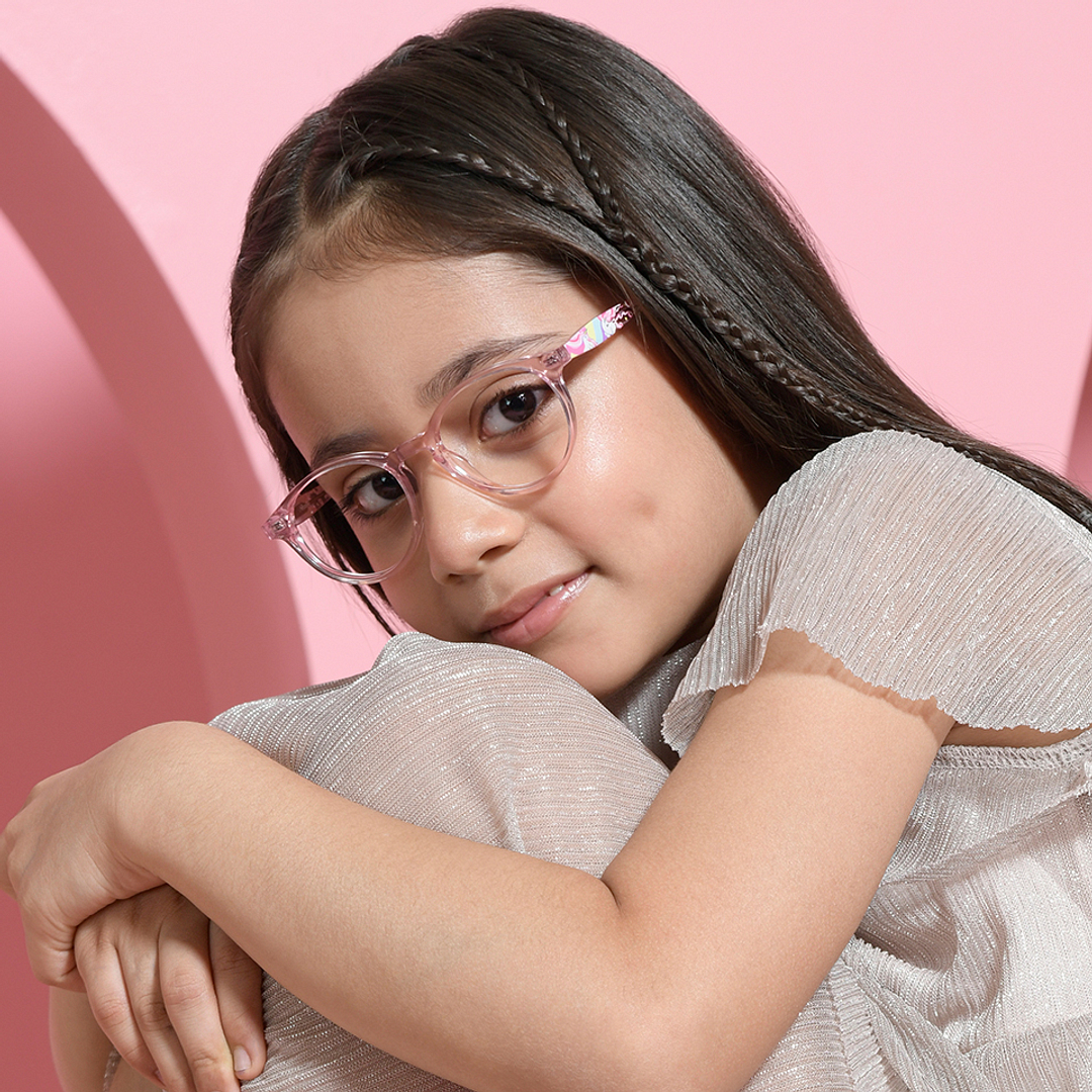 Hooper Online Pink Transparent Full Rim Round right side