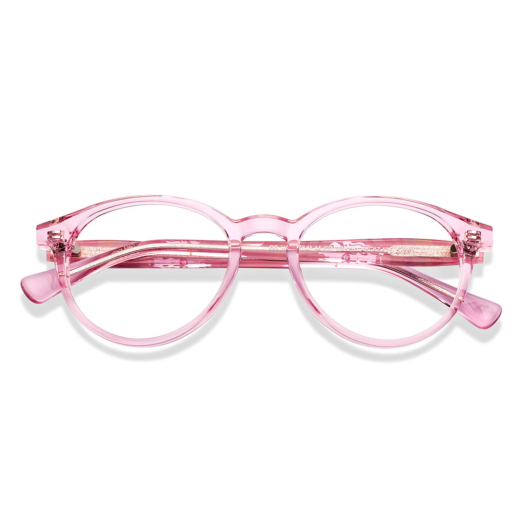 Hooper Online Pink Transparent Full Rim Round left side