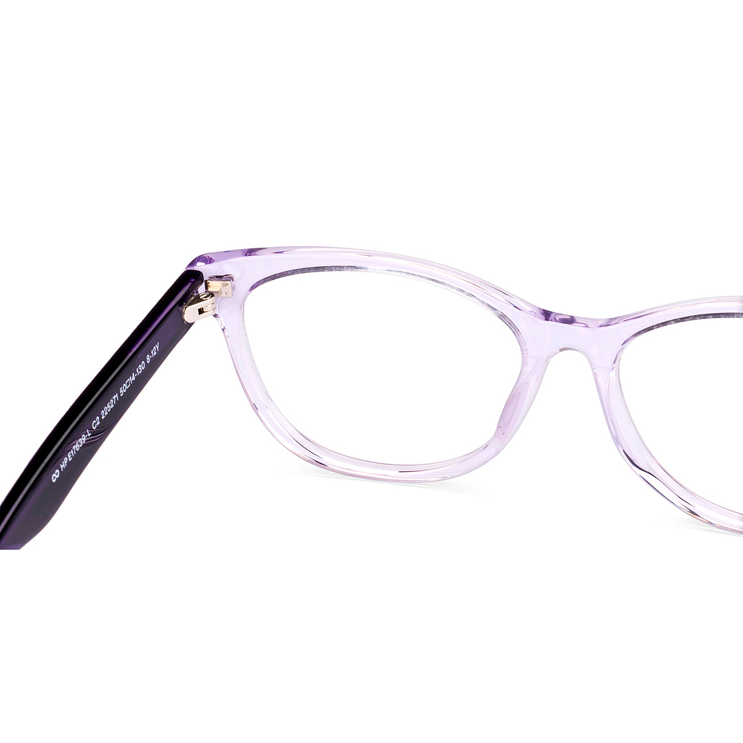 Hooper Online Purple Transparent Full Rim Cat Eye right side