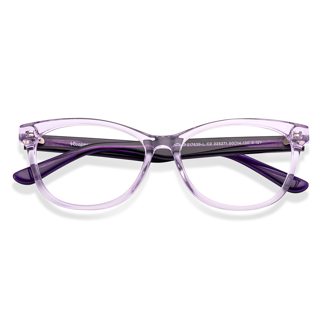Hooper Online Purple Transparent Full Rim Cat Eye left side