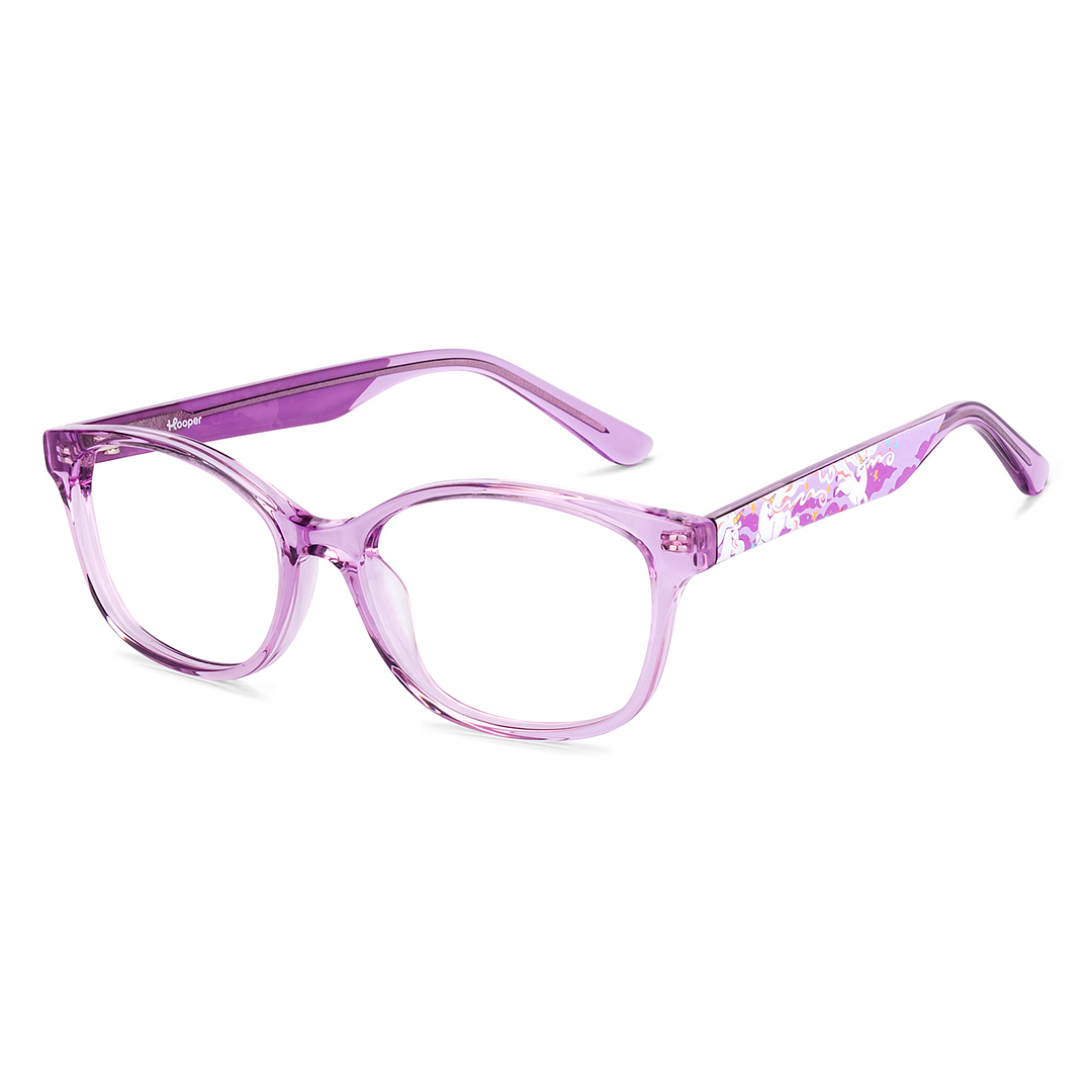 Hooper Purple Transparent Full Rim Cat Eye right side