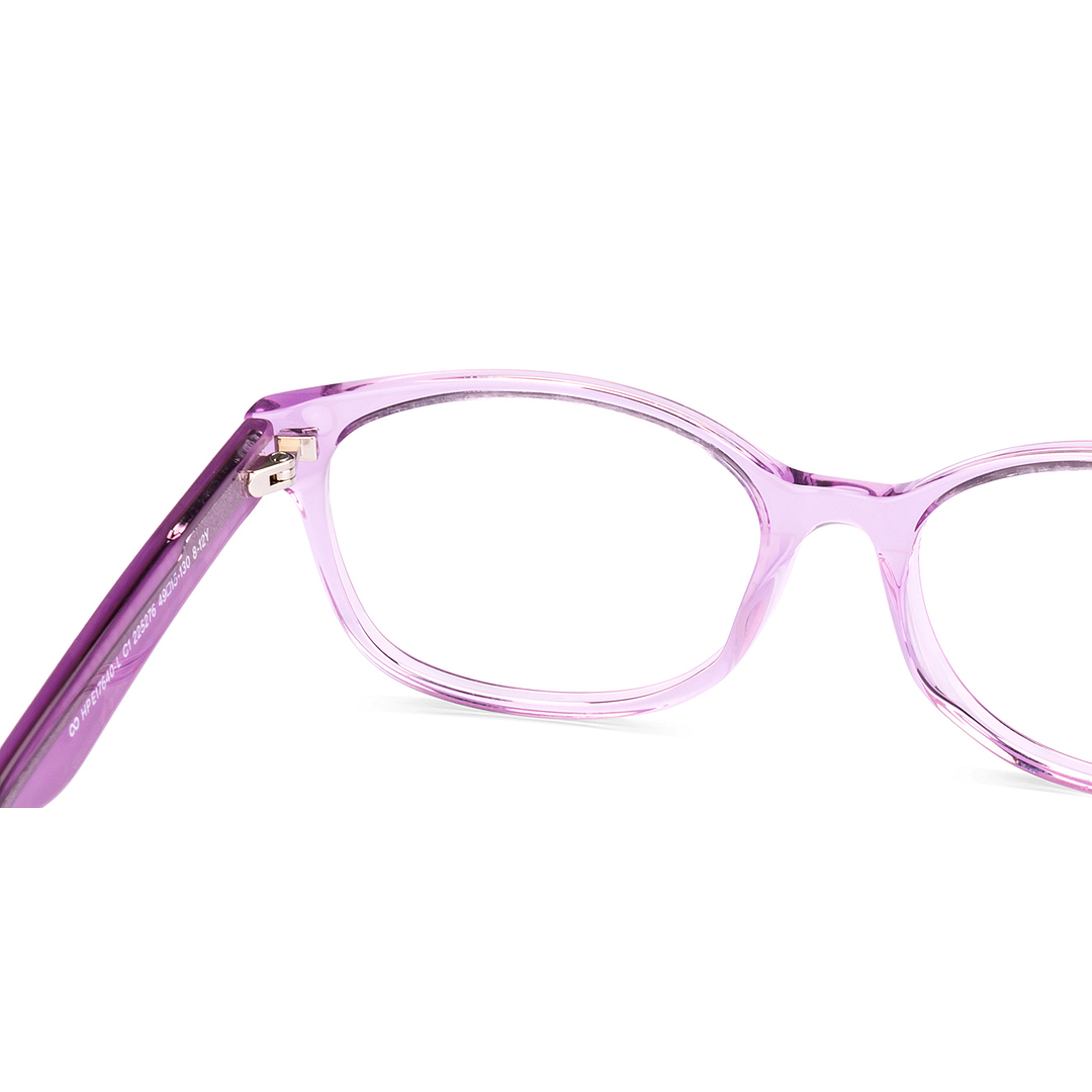 Hooper Purple Transparent Full Rim Cat Eye right side