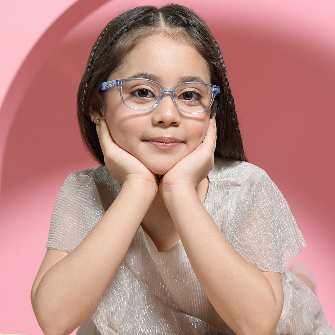 Hooper Online Blue Transparent Full Rim Cat Eye right side