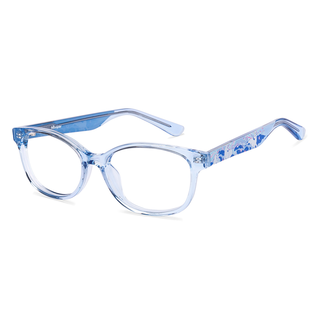 Hooper Online Blue Transparent Full Rim Cat Eye right side
