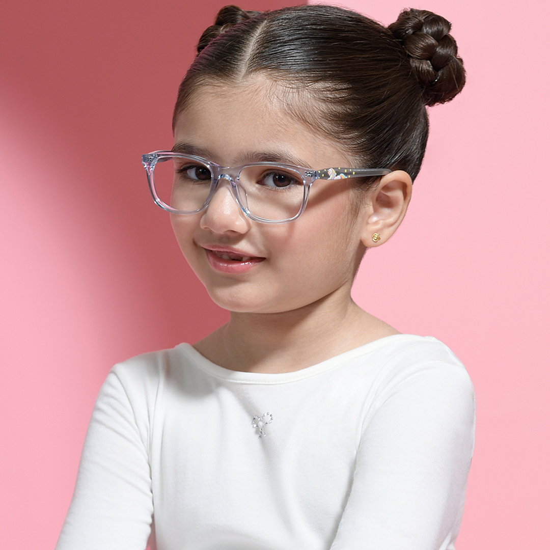 Hooper Blue Transparent Full Rim Rectangle left side