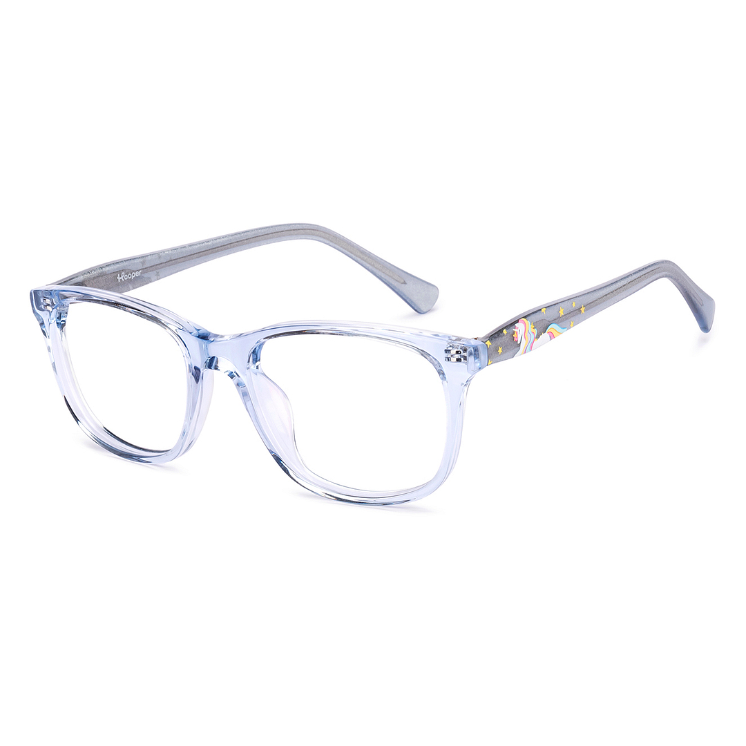 Hooper Blue Transparent Full Rim Rectangle left side