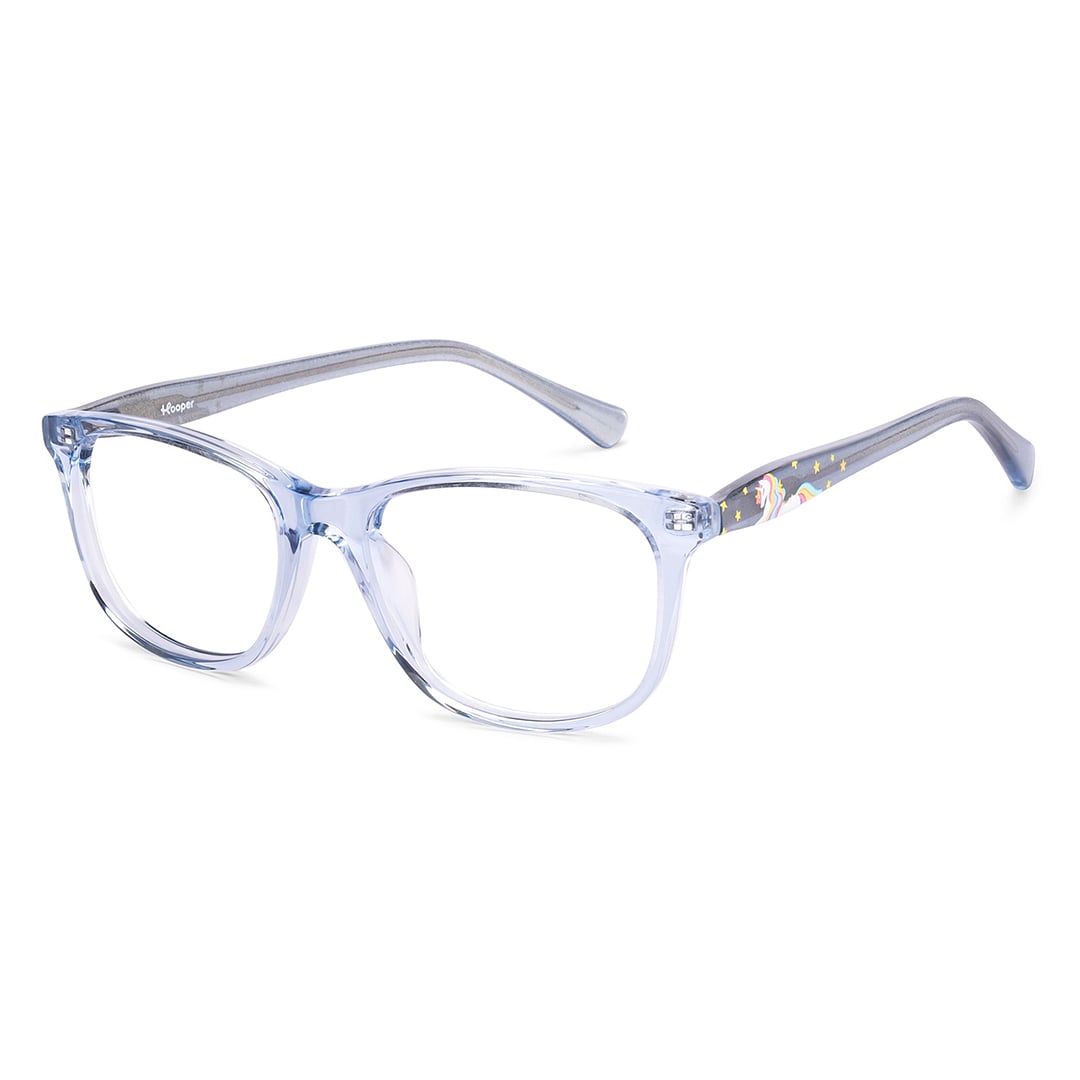 Hooper Blue Transparent Full Rim Rectangle left side