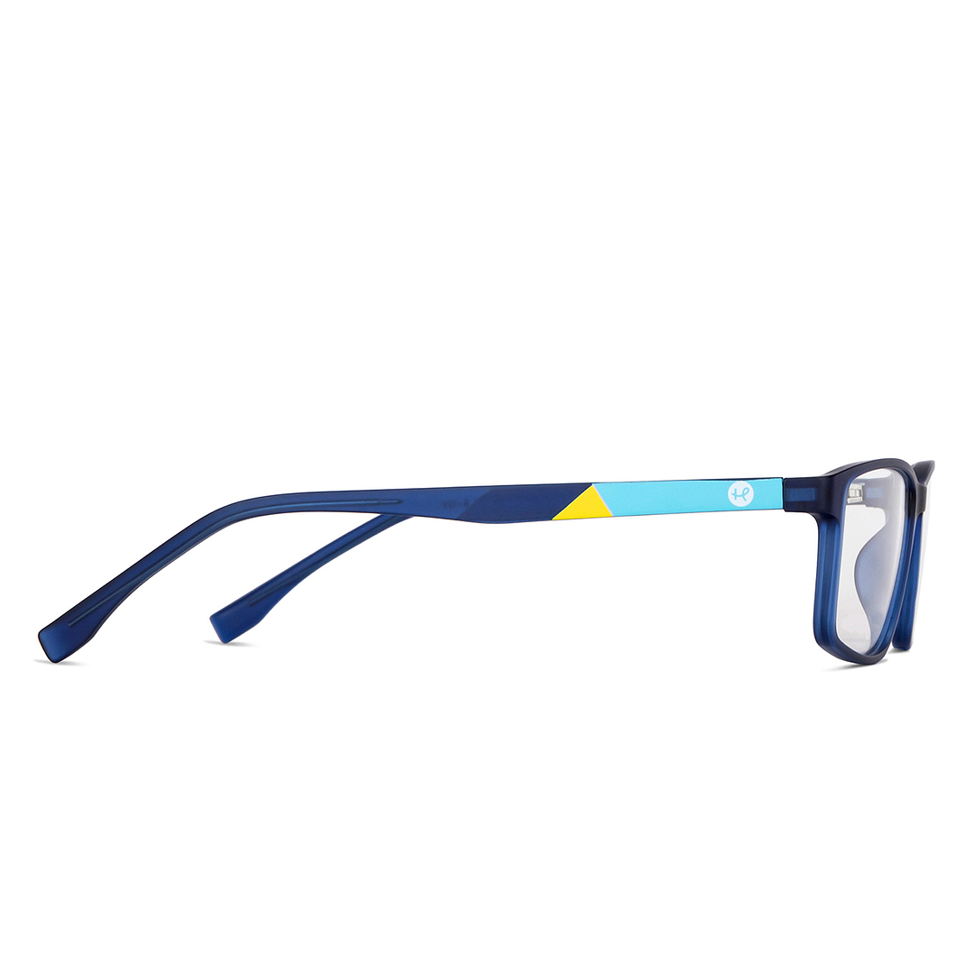 Hooper Sky Blue Full Rim Rectangle left side
