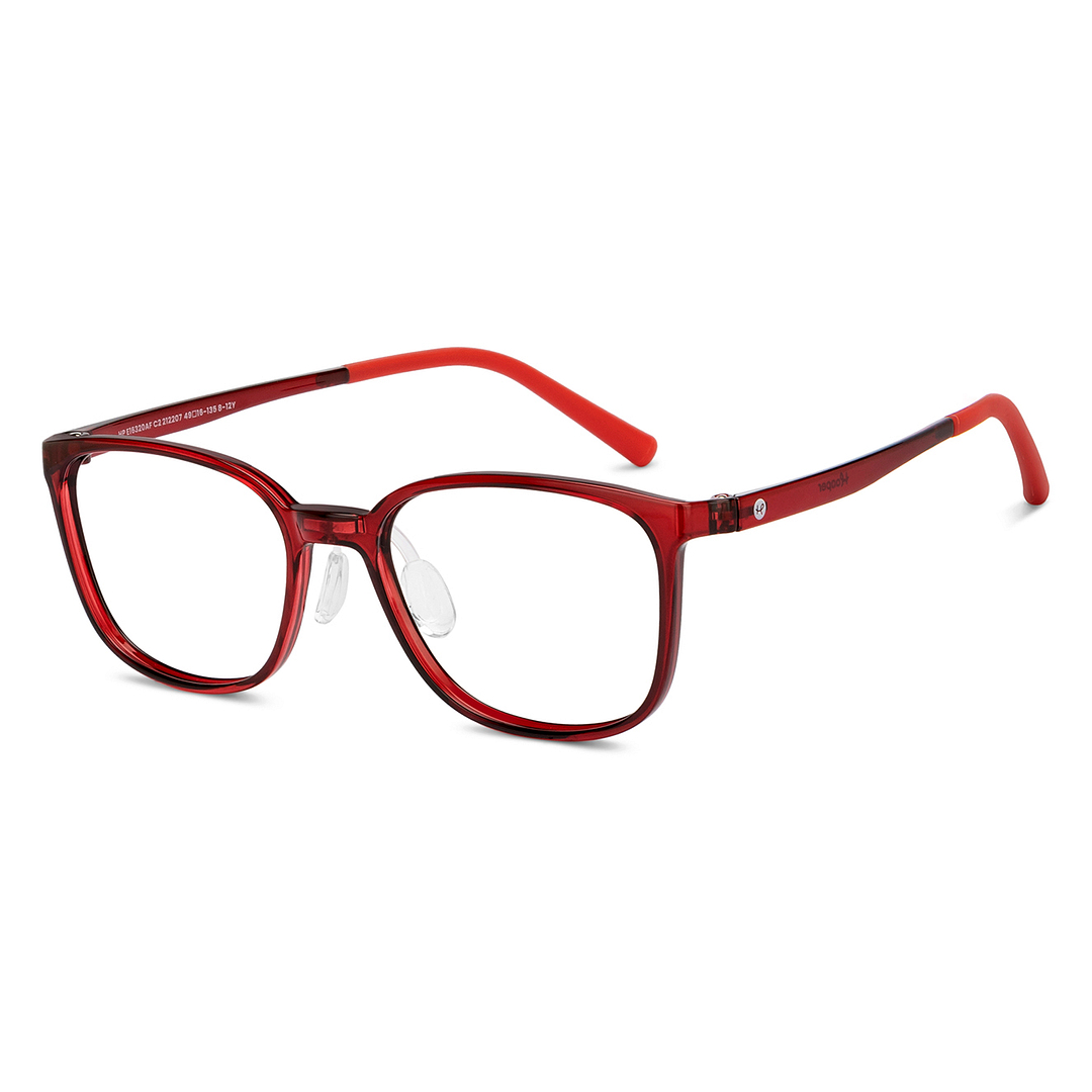 Hooper Red Full Rim Rectangle left side