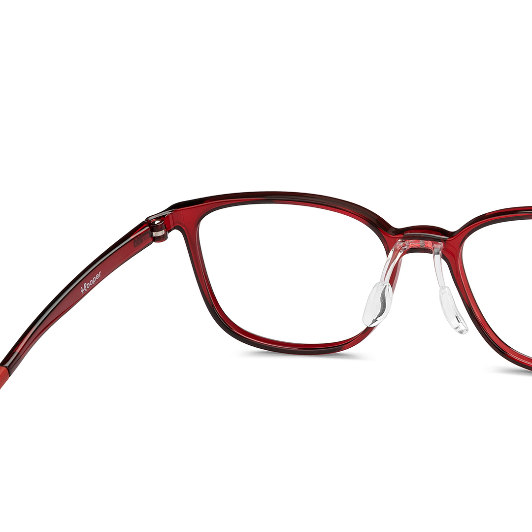 Hooper Red Full Rim Rectangle right side