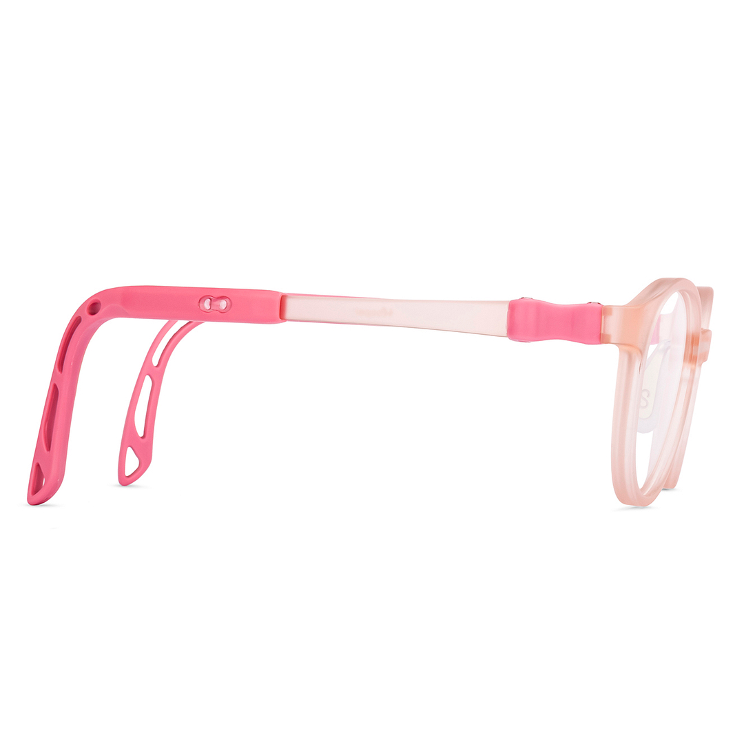Hooper Pink Transparent Full Rim Round left side