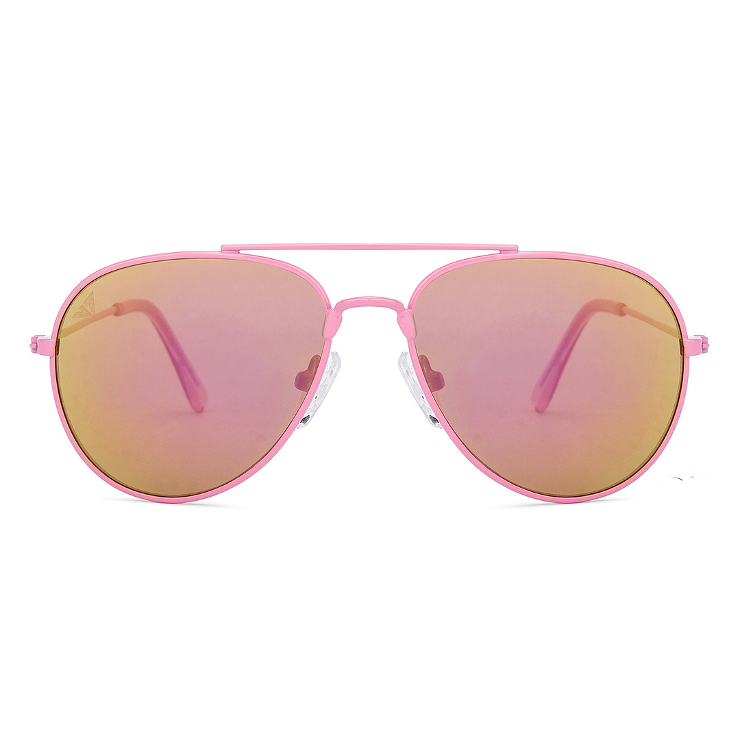 Buy Hooper Pink Stainless Steel Aviator Sunglasses Online  display picture 3
