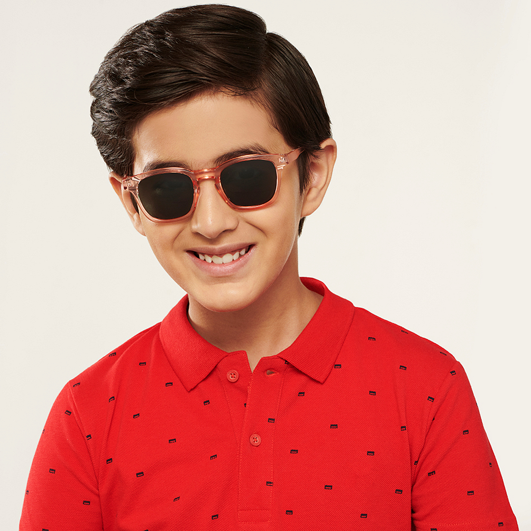 Hooper Pink Transparent Full Rim Square left side