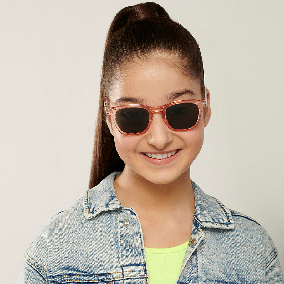 Hooper Pink Transparent Full Rim Square left side