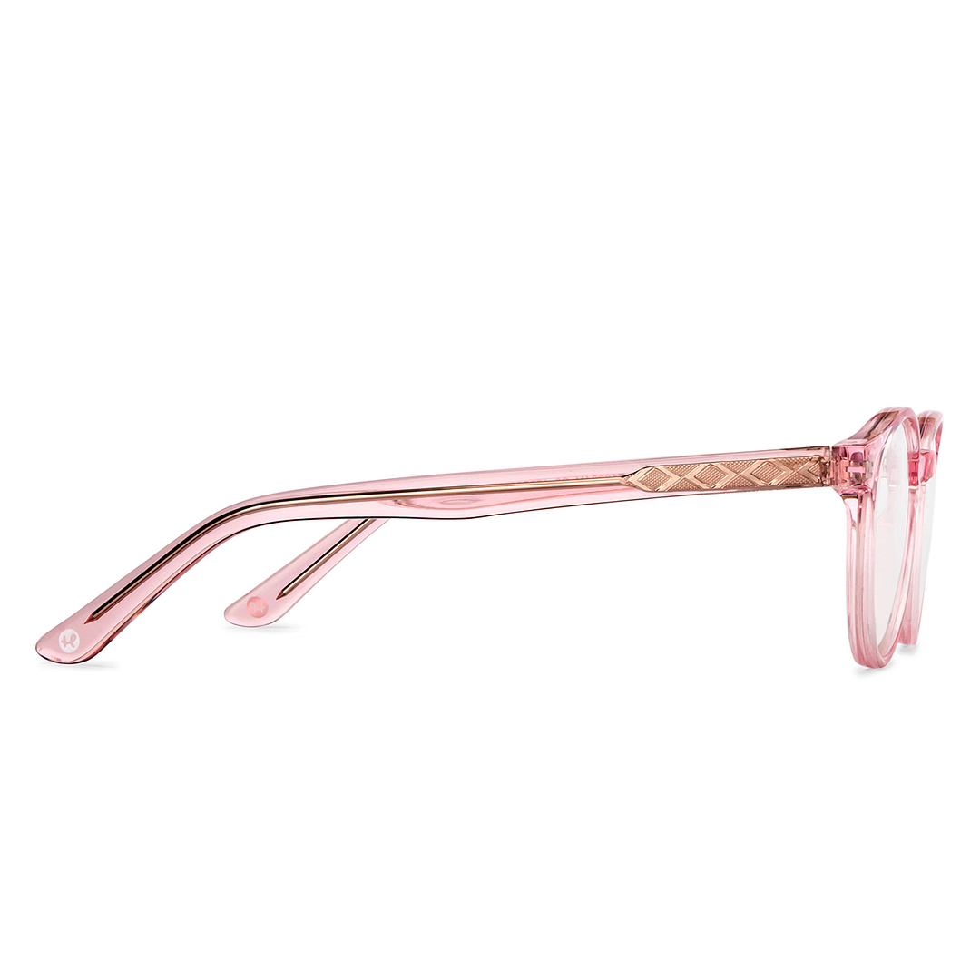 Hooper Online Pink Transparent Full Rim Round left side