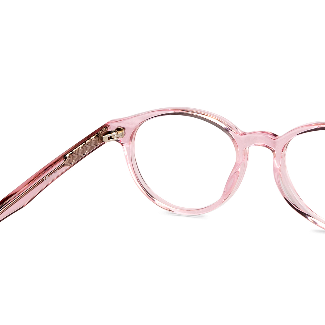 Hooper Online Pink Transparent Full Rim Round right side