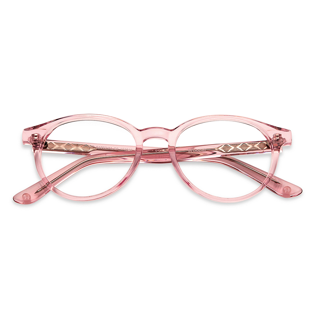 Hooper Online Pink Transparent Full Rim Round left side
