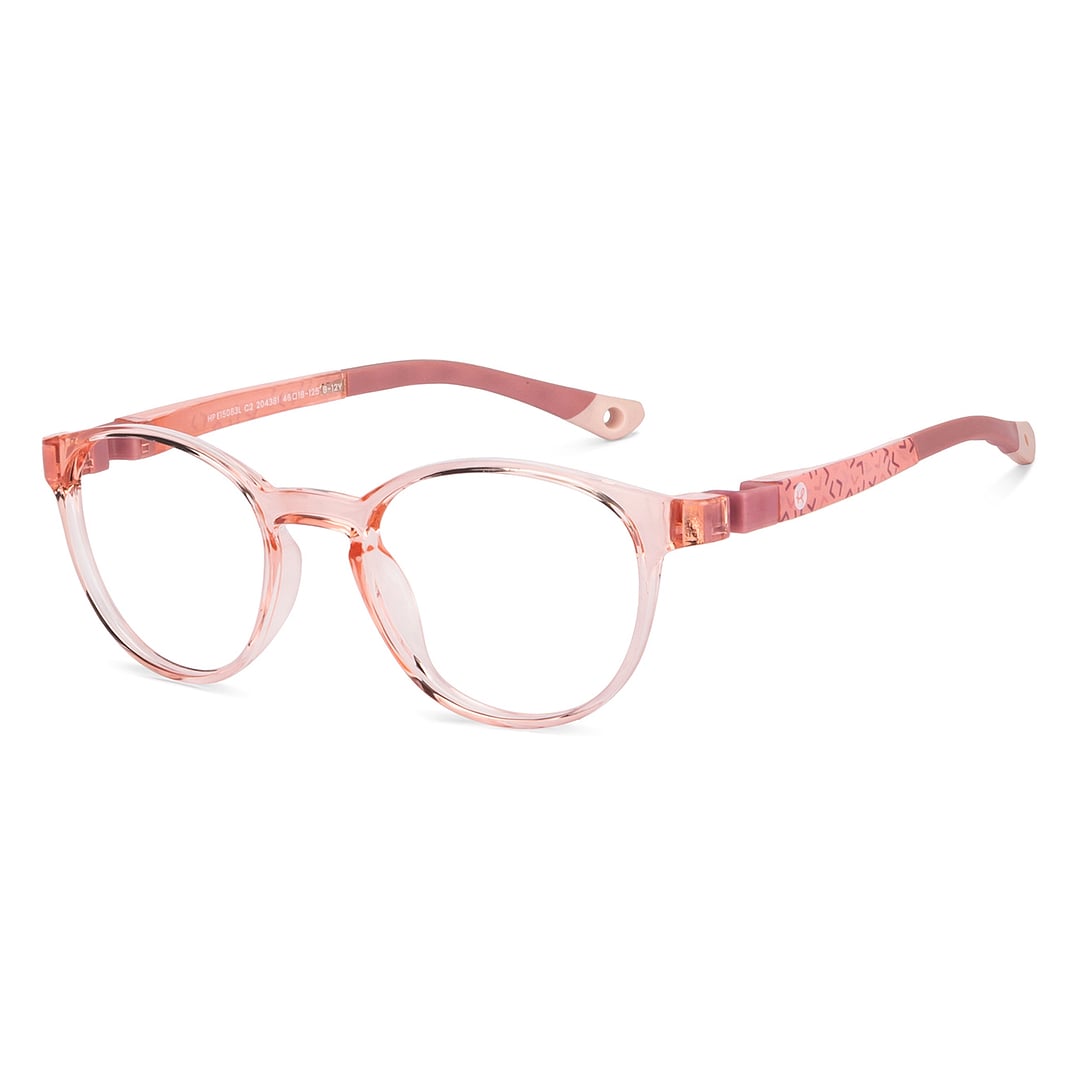 Hooper Pink Transparent Full Rim Round left side