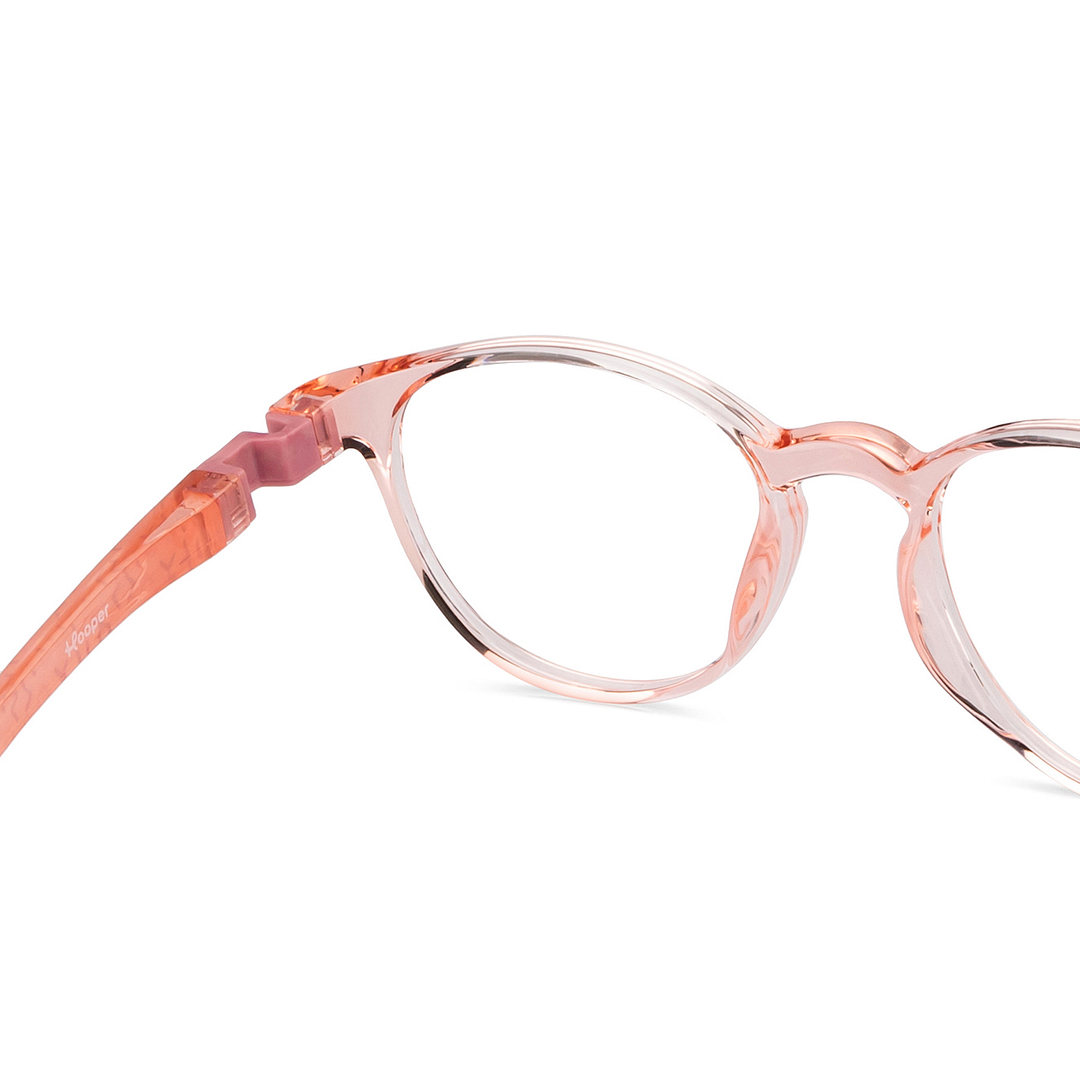 Hooper Pink Transparent Full Rim Round right side
