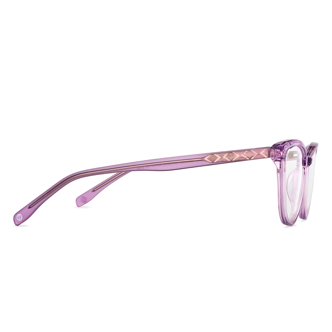 Hooper Online Purple Transparent Full Rim Cat Eye left side