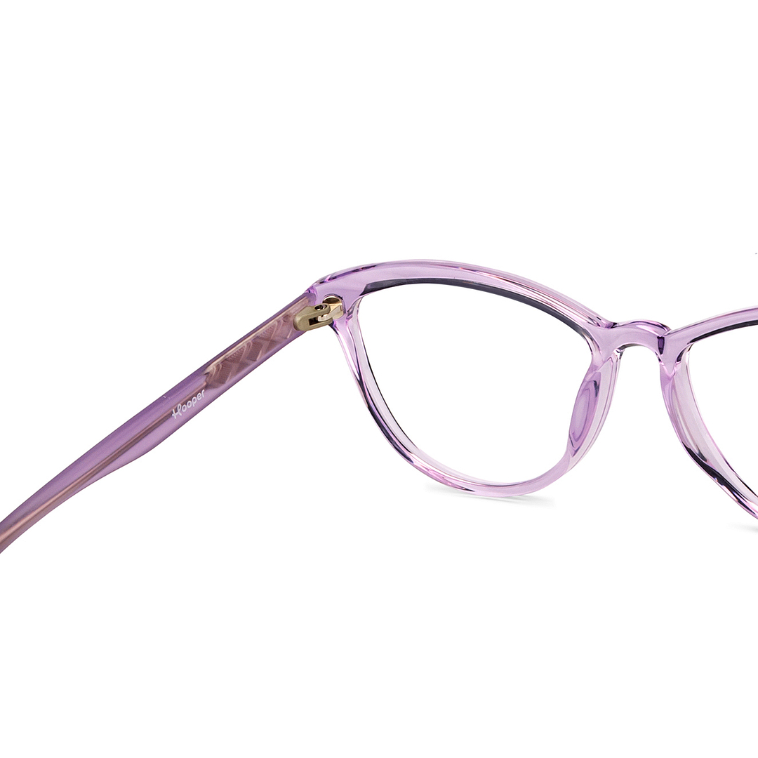 Hooper Online Purple Transparent Full Rim Cat Eye right side