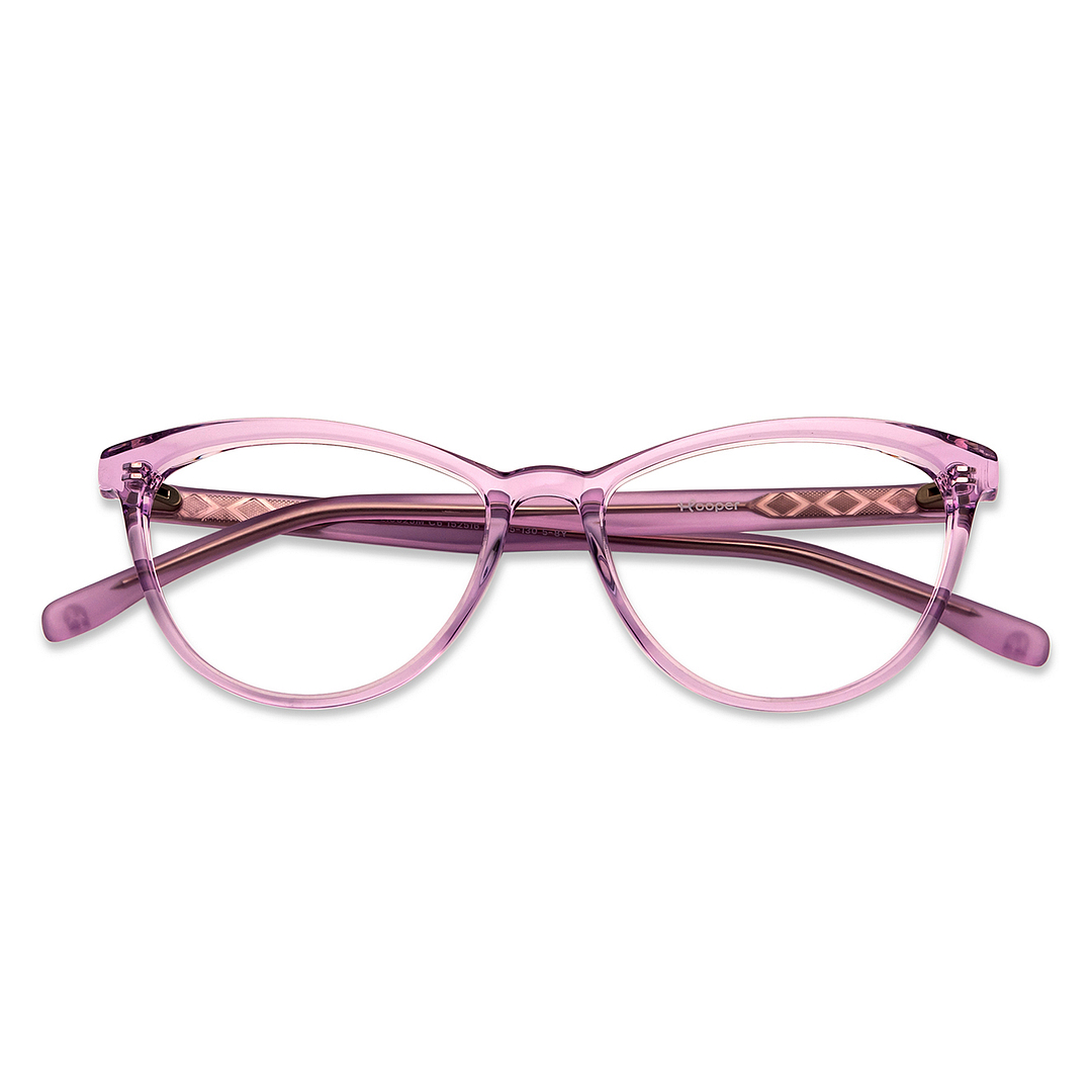 Hooper Online Purple Transparent Full Rim Cat Eye left side