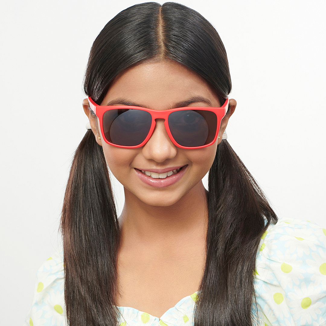 Hooper Red Full Rim Square left side