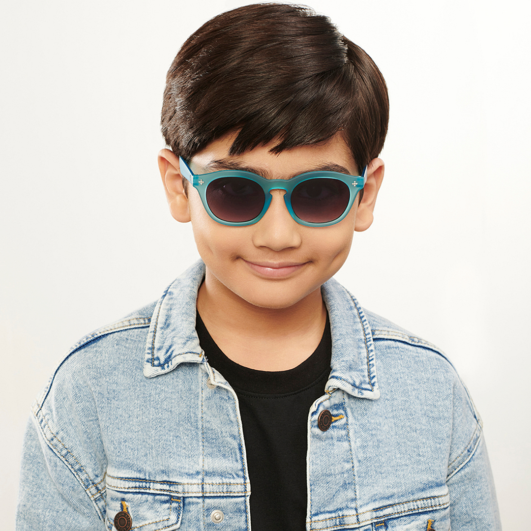 Hooper Sky Blue Full Rim Round left side