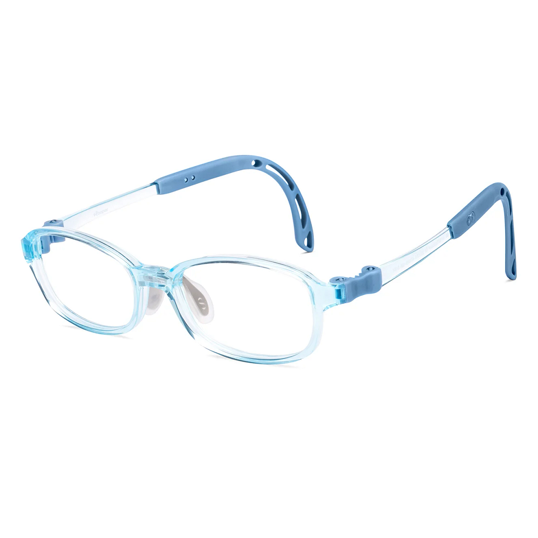 Hooper Blue Transparent Full Rim Rectangle left side