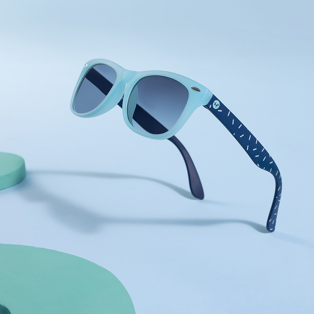 Hooper Sky Blue Full Rim Rectangle left side