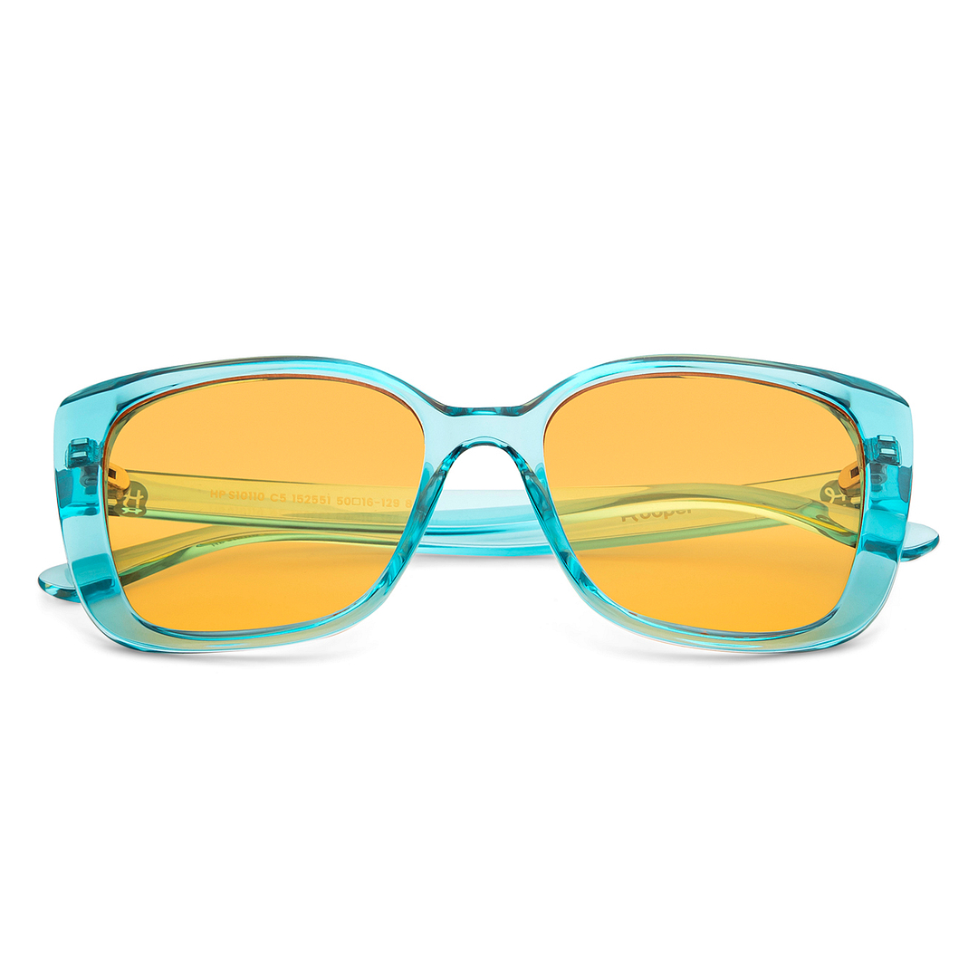 Hooper Sky Blue Full Rim Square left side