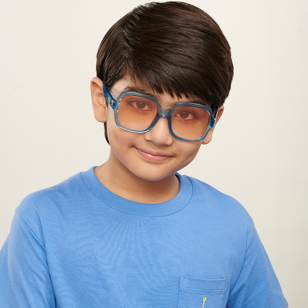 Hooper Blue Transparent Full Rim Square left side