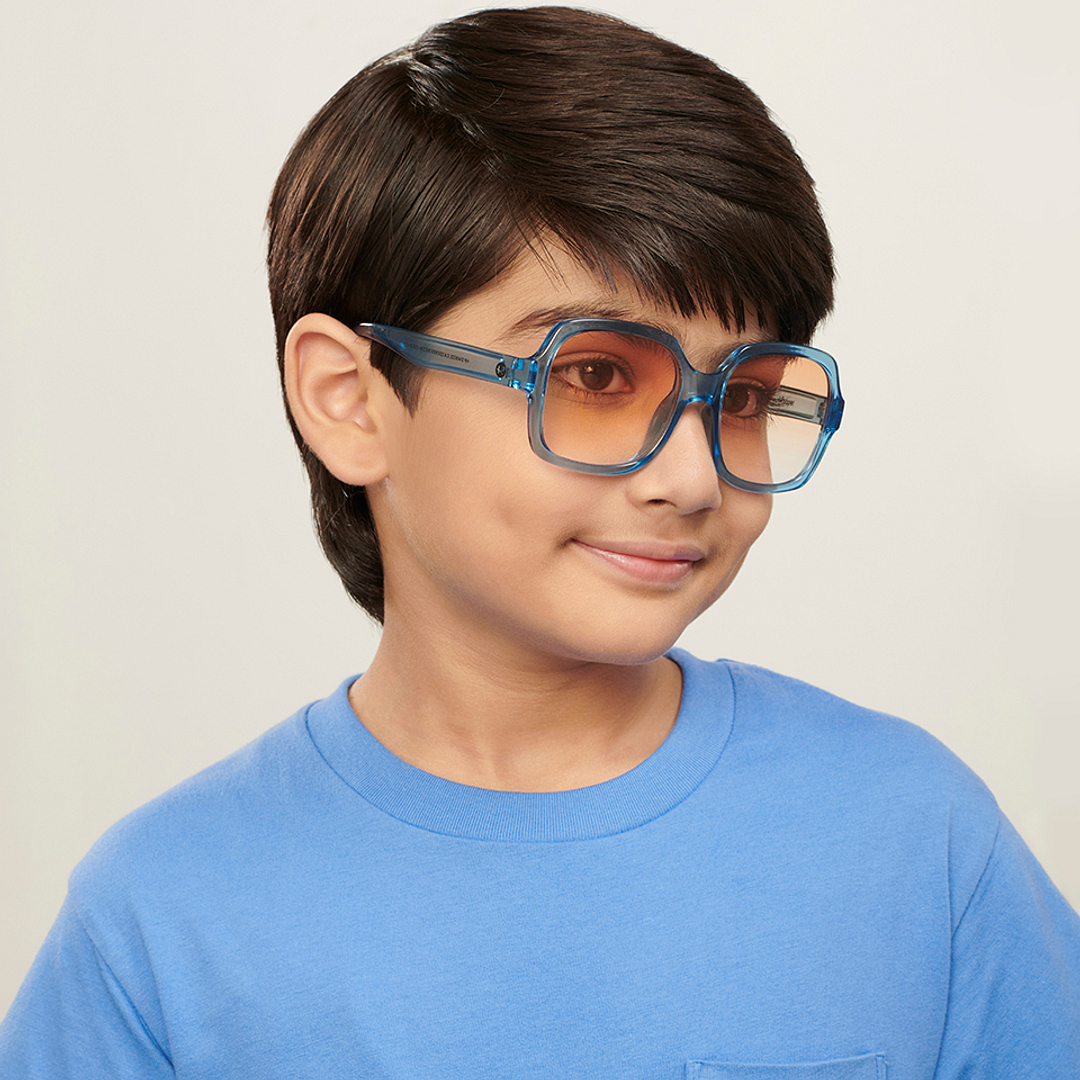 Hooper Blue Transparent Full Rim Square right side