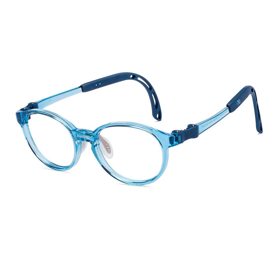 Hooper Blue Transparent Full Rim Round left side