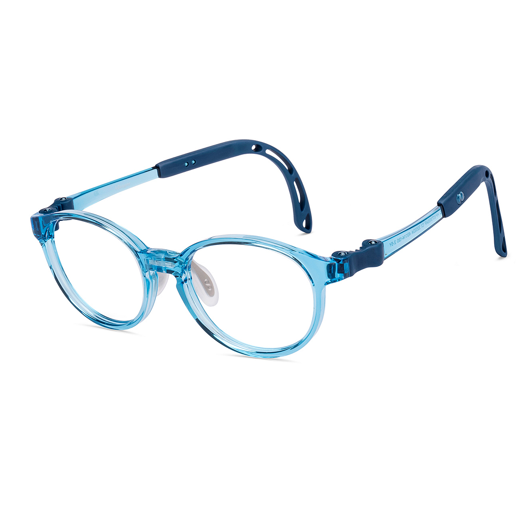 Hooper Blue Transparent Full Rim Round left side