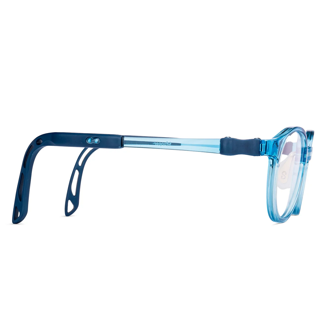 Hooper Blue Transparent Full Rim Round left side