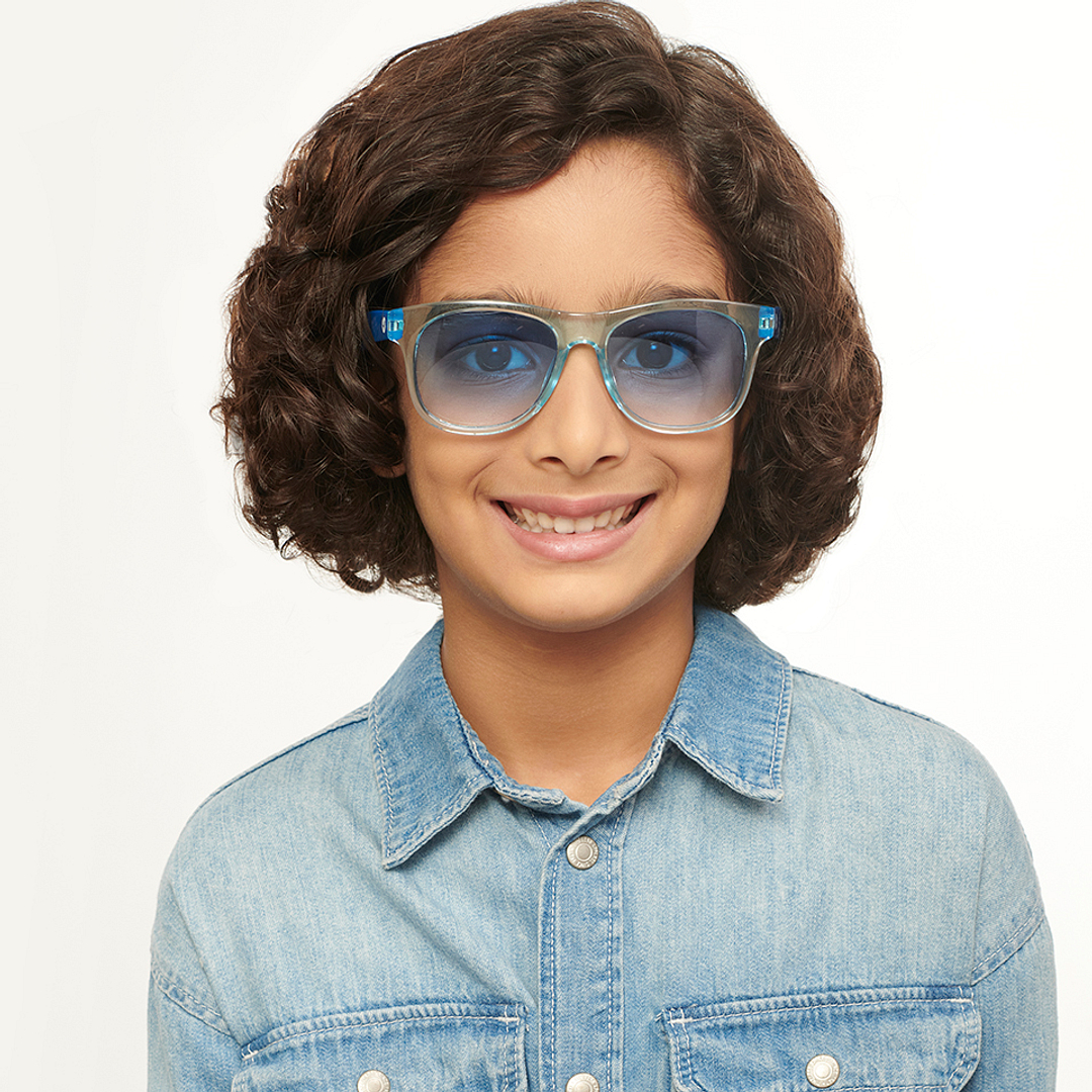 Hooper Blue Transparent Full Rim Square left side