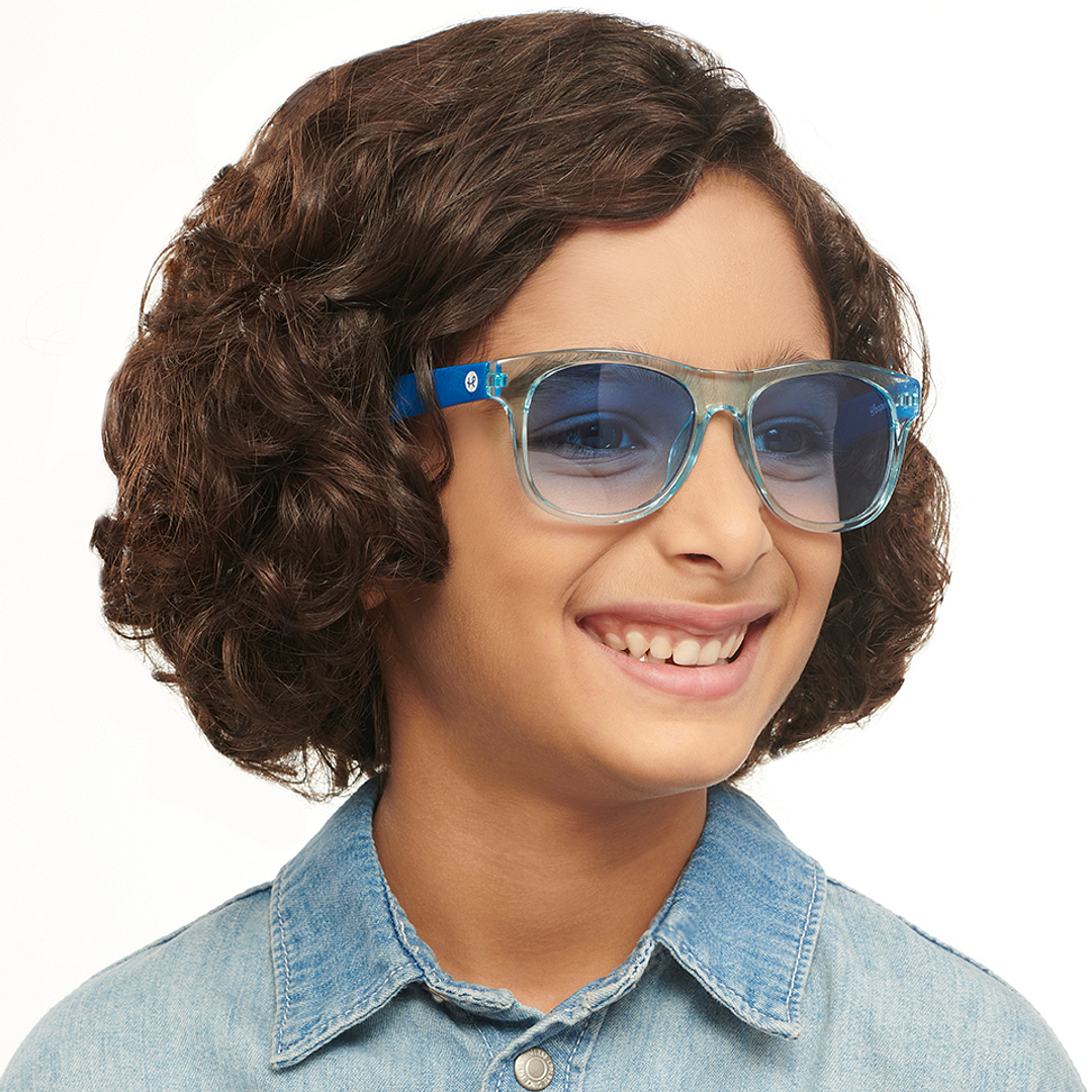 Hooper Blue Transparent Full Rim Square right side