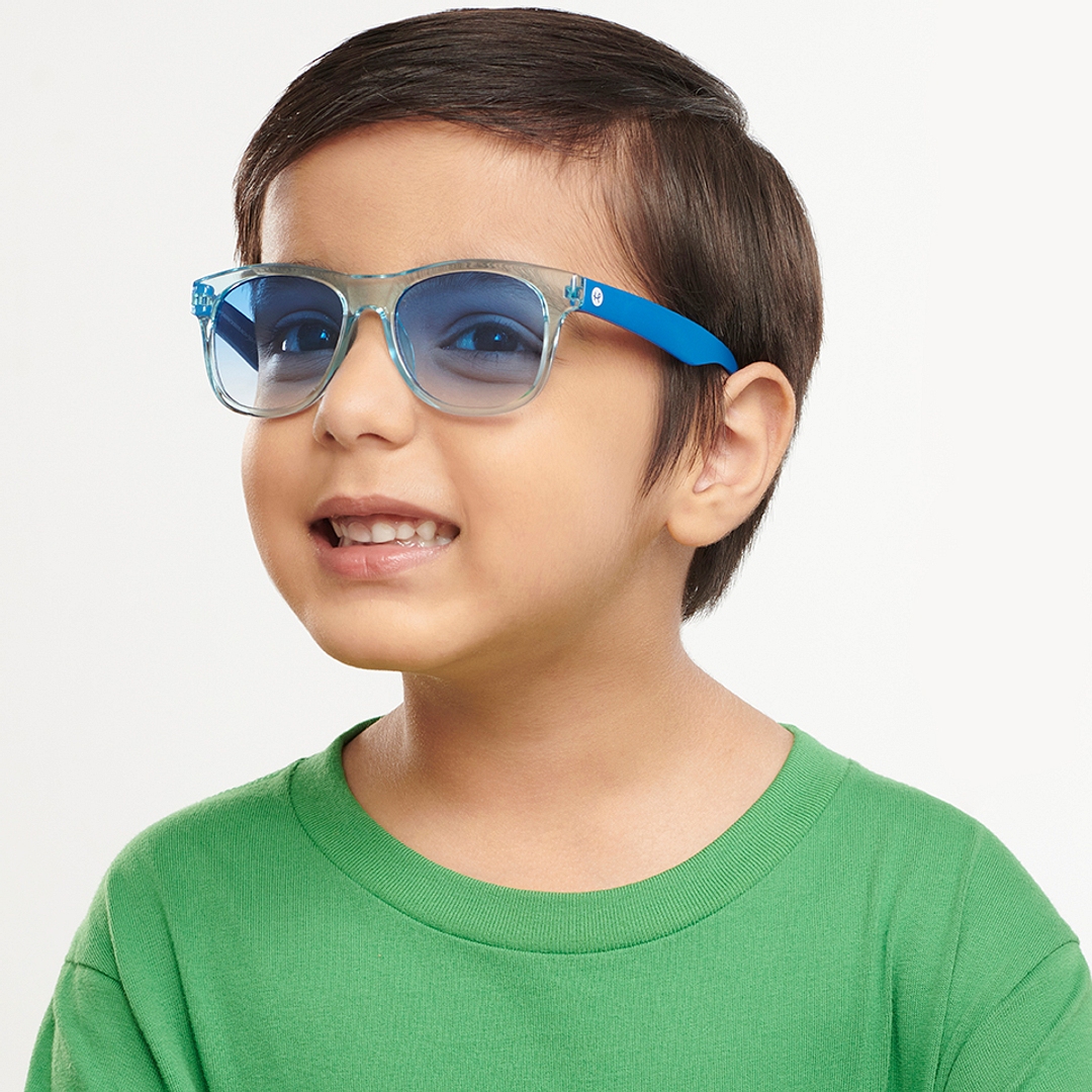 Hooper Blue Transparent Full Rim Square left side