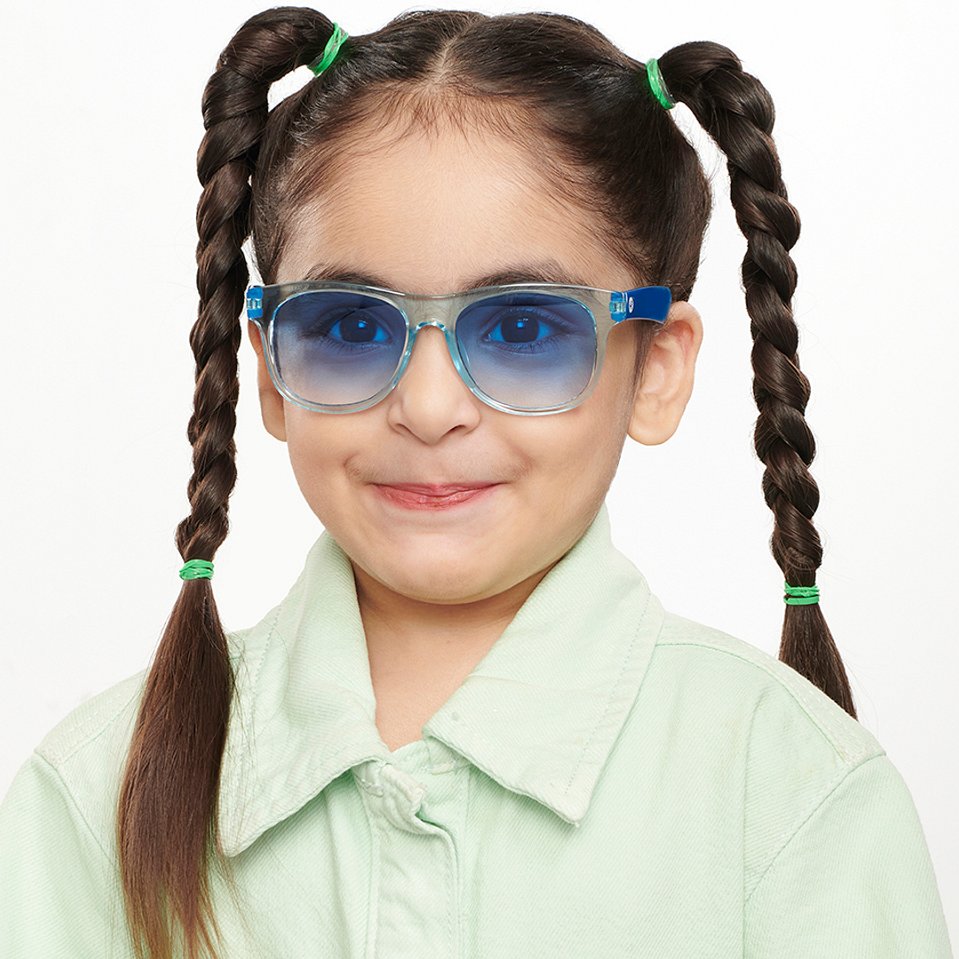 Hooper Blue Transparent Full Rim Square left side