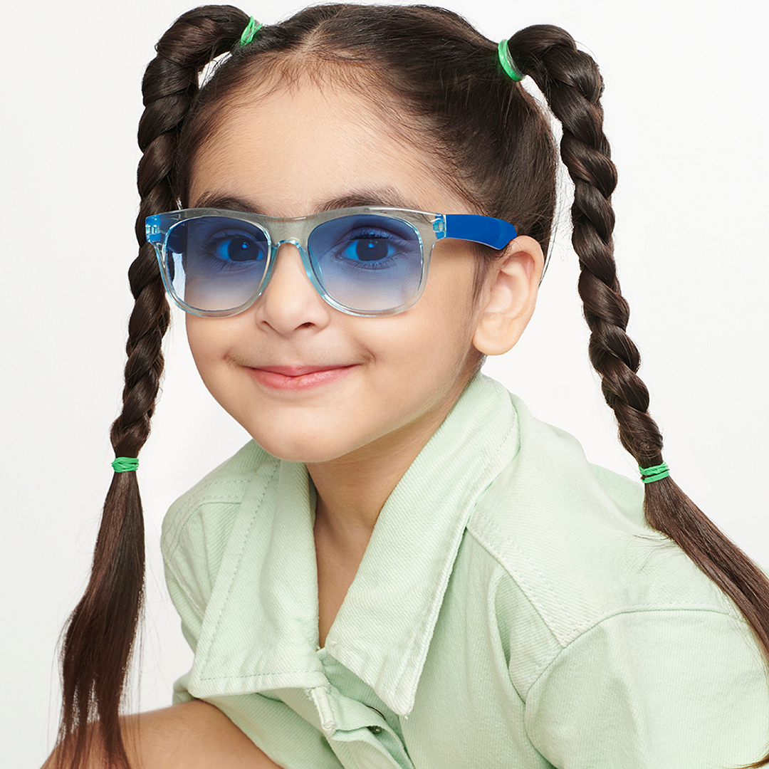 Hooper Blue Transparent Full Rim Square right side