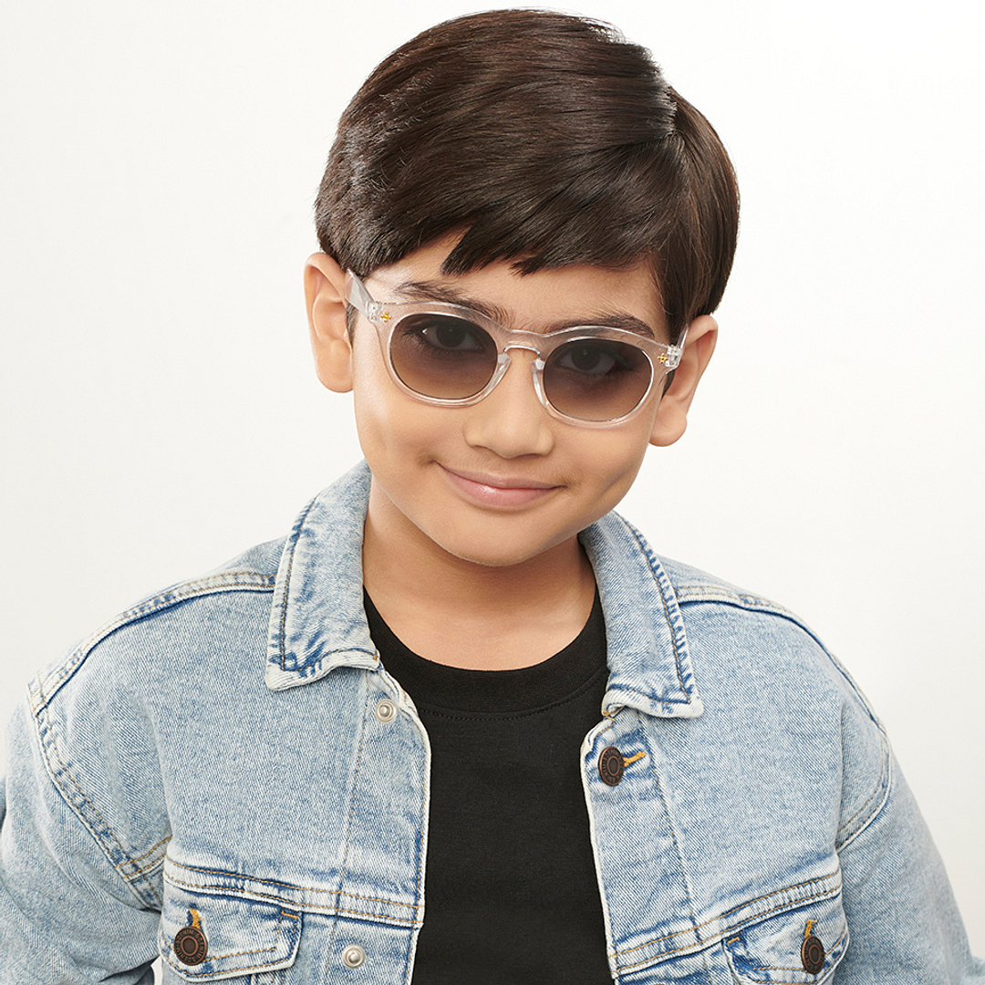 Hooper Crystal Transparent Full Rim Round left side