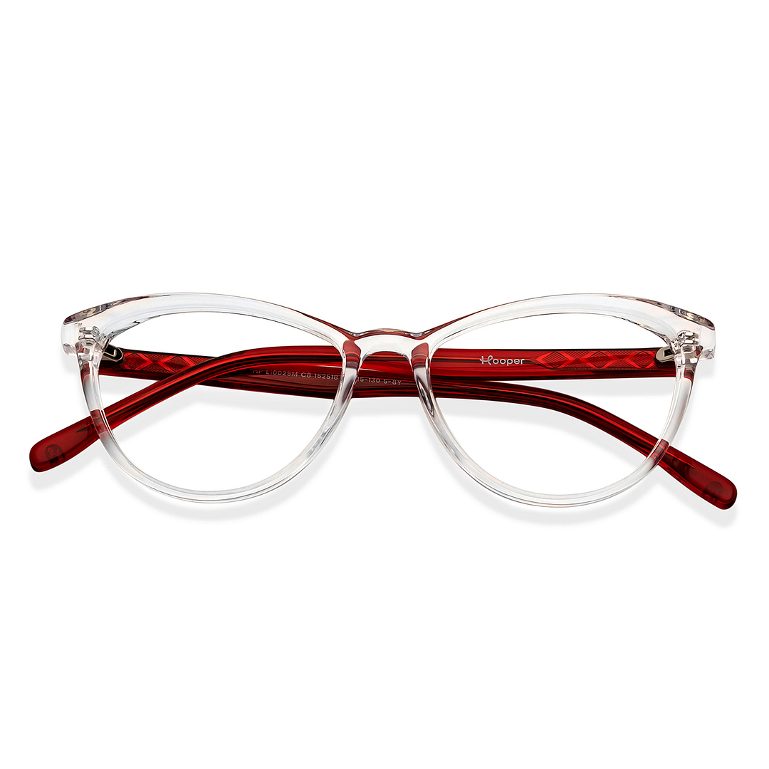 Hooper Online Crystal Transparent Full Rim Cat Eye left side