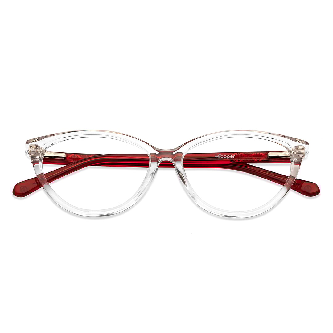 Hooper Online Crystal Transparent Full Rim Cat Eye left side