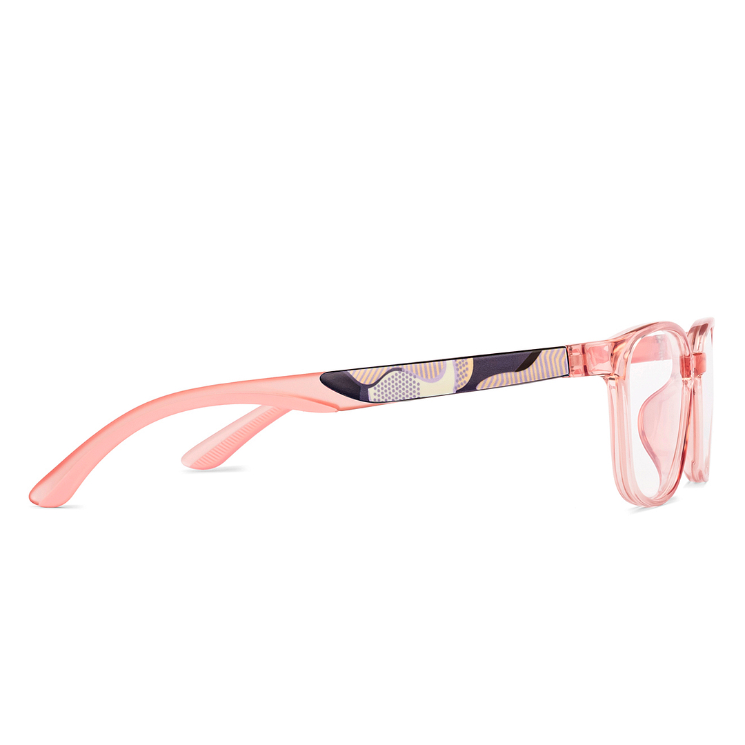 Hooper Pink Transparent Full Rim Rectangle left side