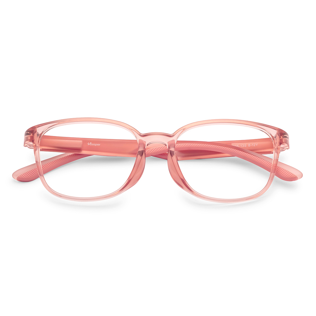 Hooper Pink Transparent Full Rim Rectangle left side