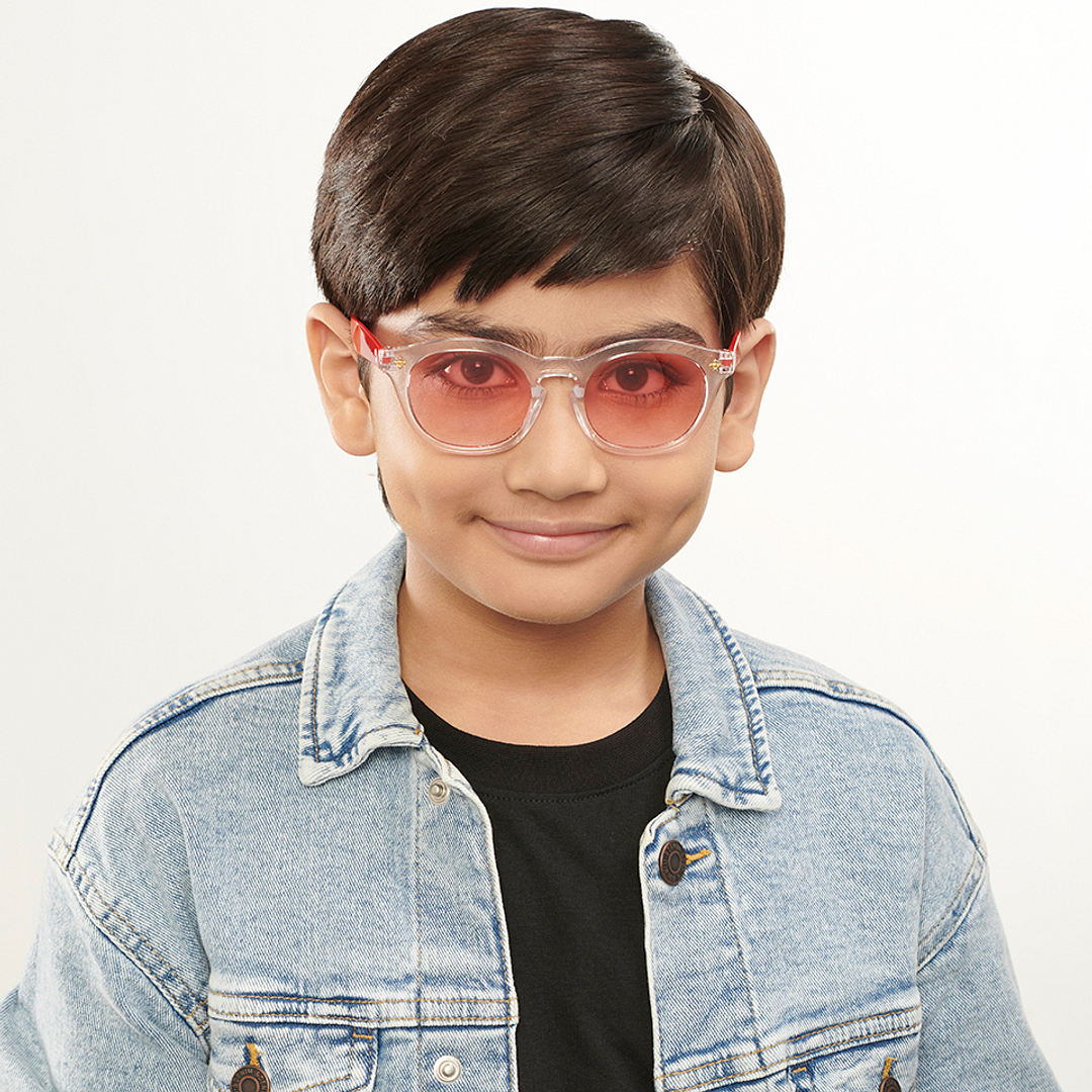 Hooper Crystal Transparent Full Rim Round left side